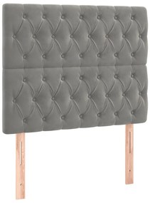 Estrutura de cama sem colchão 120x200 cm veludo cinzento-claro