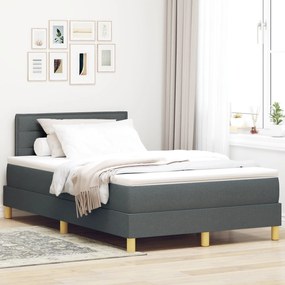 Cama Box Spring com Colchão Cinza Escuro 120x190 cm Tecido