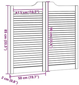Portas de batente design de persiana 2-Par 90x100 cm branco