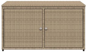 Armário de arrumação para jardim 110x55x60,5 cm vime PE bege