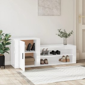 Sapateira 130x35x54 cm derivados de madeira branco brilhante