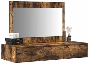 Mesa de Maquilhagem Suspensa Carvalho Fumado 100x40x70 cm