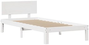 Estrutura de cama c/ cabeceira sem colchão 100x200 cm branco