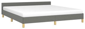 Estrutura de cama sem colchão 180x200 cm tecido cinzento-escuro