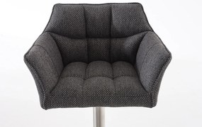 Banco de bar Damaso em tecido 64 x 88-113 x 45 cm Cinzento titânio