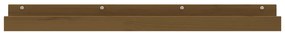 Prateleiras de parede 2pcs 110x12x9cm pinho maciço castanho-mel