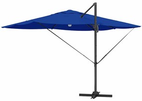 Guarda-sol Cantilever Roma com LEDs, Azul Azure, 352x251x265 cm, Alumí
