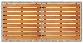 3 pcs conjunto de jantar p/ jardim com almofadões vime PE bege
