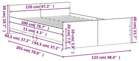 Estrutura de Cama Moona - 120x200 cm - Branco - Design Moderno