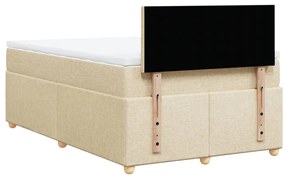 Cama boxspring com colchão 120x190 cm tecido cor creme