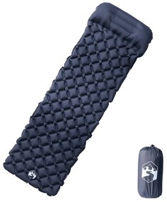 Colchão de campismo insuflável c/ almofada 1 pessoa cinza