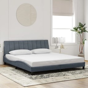 Estrutura de cama sem colchão 180x200 cm veludo cinzento-escuro