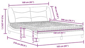 Cama com colchão 160x200 cm couro artificial castanho