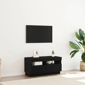 Estante de TV vidaXL com Luzes LED em Carvalho Preto 100x35x40 cm de M