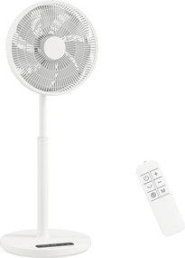 HOMCOM Ventilador de pé, 39 cm, 12 velocidades, 4 modos, temporizador 9H, oscilação 120°, altura ajustável, branco | Aosom Portugal