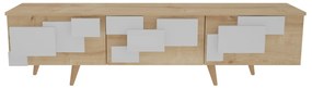 Móvel TV 3 D – Carvalho e Branco – 160x45x35 cm