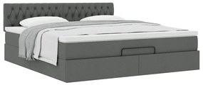 Estrutura de cama otomana com colchão 180x200cm cinzento escuro