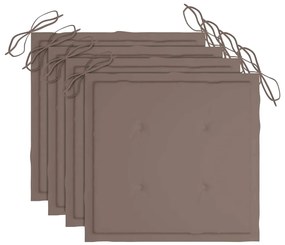 Cadeiras de jardim c/ almofadões 4 pcs madeira de acácia maciça