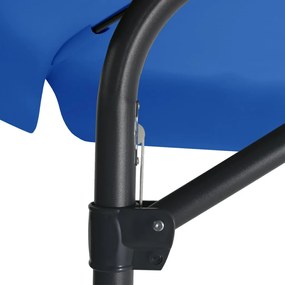 Guarda-sol de jardim com poste de aço 300 cm azul-ciano