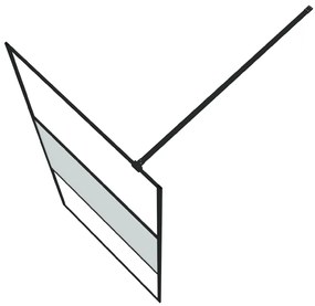 Divisória de chuveiro 90x195 cm vidro semiopaco ESG preto