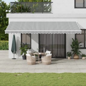 Toldo retrátil automático com LED 600x350 cm antracite/branco
