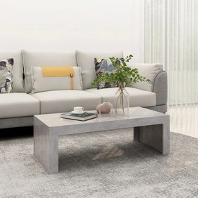 vidaXL Mesa de centro 110x50x35 cm contraplacado cinzento cimento