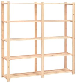10 unidades arrumação 5 prateleiras 170x38x170cm pinho 500 kg