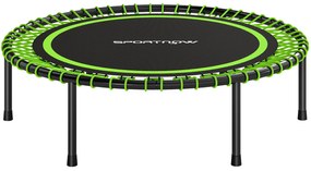 Trampolim de Fitness Adultos Ø114 cm com Estrutura de Aço Reforçada para Treino de Pernas Corpo Verde e Preto