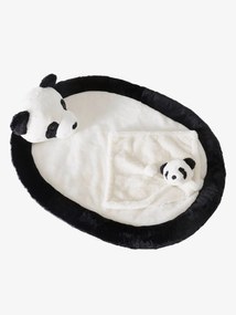 Agora -15% | Conjunto tapete de atividades + boneco doudou Panda. preto vivo bicolor/multicolor