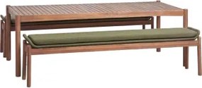 Conjunto De Mesa Retangular 180x90 Cm E 2 Bancos De Jantar Em Madeira De Acácia E Corda Trançada Karvia Castanho Acácia & Bouclé Verde Sálvia - Sklum