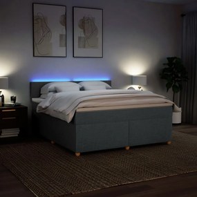 Cama com molas/colchão 180x200 cm tecido cinzento-escuro