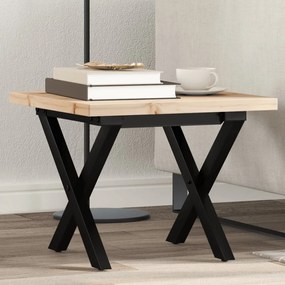 Mesa de centro estrutura em X 40x40x35,5 cm pinho/aço