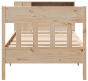 Cama com estante sem colchão 90x190 cm pinho maciço