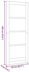 Porta Interior "ORKDAL" 83x202x4 cm Madeira Sólida Pinho