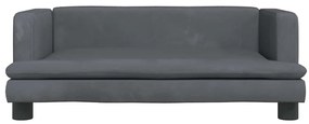 Cama para cães 80x45x30 cm veludo cinzento-escuro