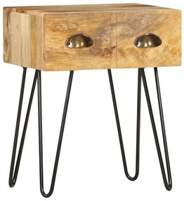 286124 vidaXL Mesa de cabeceira 40x30x50 cm madeira de mangueira maciça