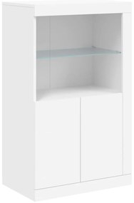Aparador com luzes LED 181,5x37x100 cm branco