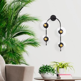 Aplique de Parede Jewel – Preto – 40 x 26 cm