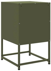 Mesas de cabeceira 2 pcs 36x39x60,5 cm aço verde azeitona