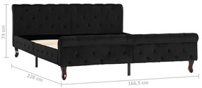 Estrutura de cama 160x200 cm veludo preto