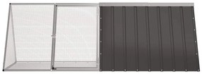 Gaiola p/ coelhos 201,5x80,5x71 cm aço galvanizado antracite