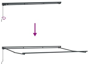 Toldo Manual Retrátil Preto 450x300 cm