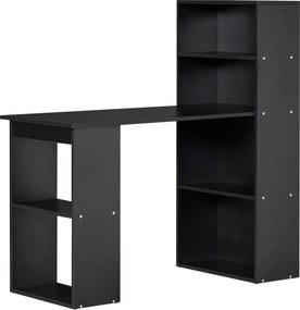 Secretária com arrumação, 6 compartimentos abertos 120 x 55 x 120 cm, preta