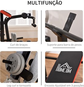 Banco de Pesos Multifuncional Banco de Musculação com Encosto Ajustáve