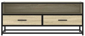 Móvel p/ TV 100x34,5x40 cm deriv. madeira/metal carvalho sonoma