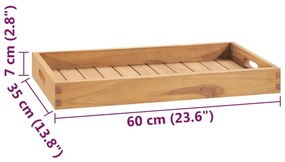 Bandeja de servir 60 x 35 cm madeira de teca maciça