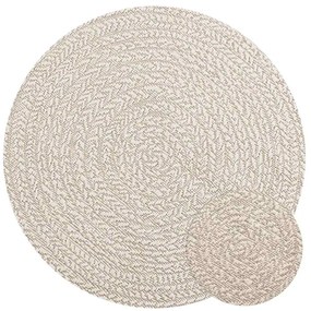 Tapete ZIZUR creme Ø 90 cm aspeto de juta interior e exterior