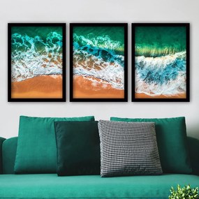 Pintura Decorativa em Moldura 3SC31 – Multicolor – 35 x 45 cm (3 Peças
