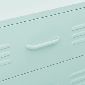 Cómoda/aparador com gavetas aço 80x35x101,5 cm verde-hortelã