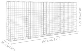 Muro gabião com tampas aço galvanizado 200x20x85 cm